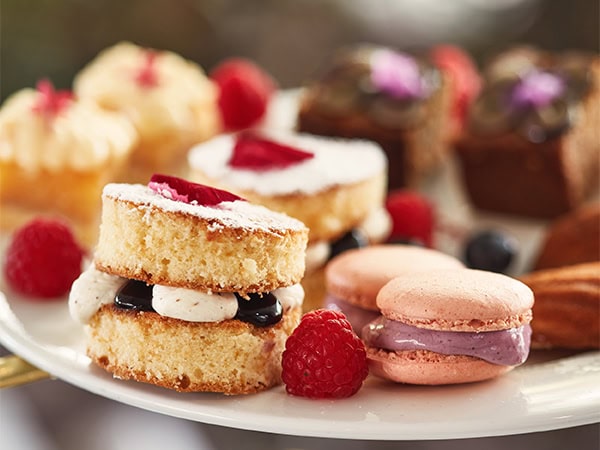 Selection of sweet and savoury treats on offer at high tea at The Reef House Adults Retreat.