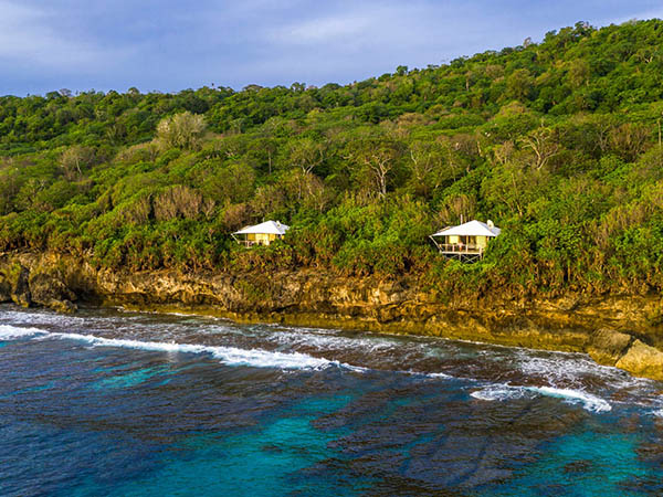 Aerial shot of Swell Lodge, Christmas Island, Australia