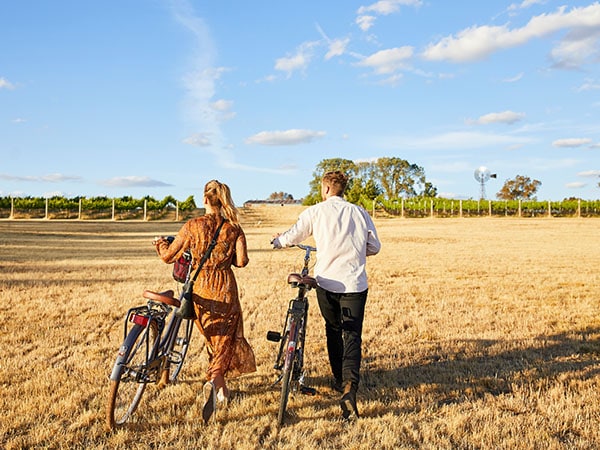 Cycling on the shining gem of the region, Murrumbateman, NSW, Australia