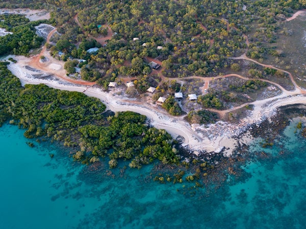 Aerial view of Cygnet Bay Pearl Farm, Dampier Peninsula. (Image: Tourism Western Australia)