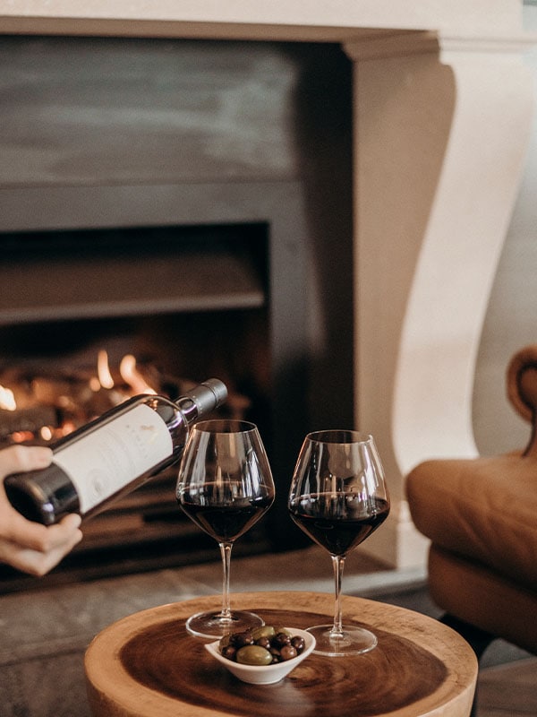 Red wine being poured at The Anchorage Port Stephens, Australia