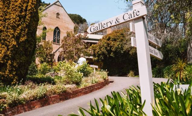 the gallery & cafe signage outside The Convent Gallery