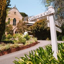 the gallery & cafe signage outside The Convent Gallery