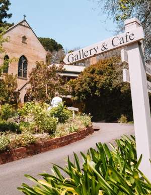 the gallery & cafe signage outside The Convent Gallery