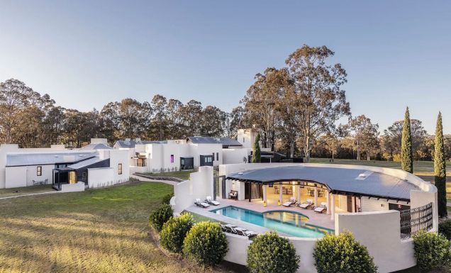 an aerial view of Tower Lodge, Hunter Valley