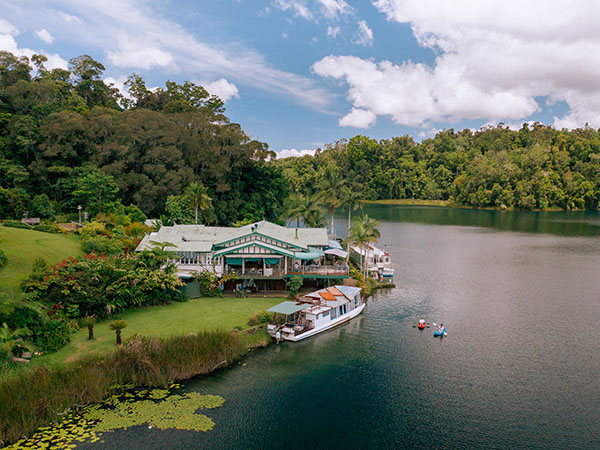 Aerial view of Lake Barrine, Queensland, Australia
