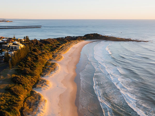 Aerial View, Pippi Beach, Yamba, NSW, Australia
