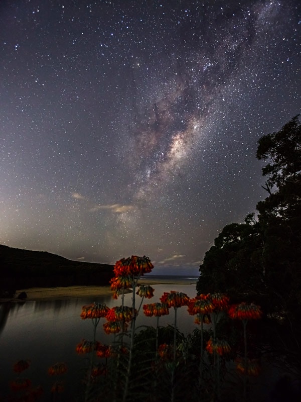 The night sky over Wattamolla Beach, Royal National Park in Sydney. (Image: Filippo Rivetti)