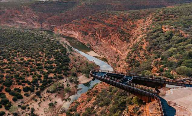 Aerial view of the Kalbarri Skywalk Kalbarri National Park