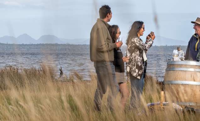 oyster and wine tasting experience at Devil's Corner winery in tasmania