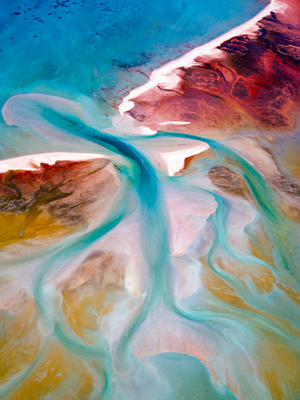 Aerial view of the Eastern Gulf Tidal Patterns in Francois Peron National Park (Image: Tourism Western Australia and @christianfletcher_gallery)