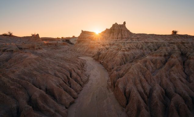 A scenic sand formation (lunette) in the UNESCO World Heritage-Listed Mungo National Park. (Image: Destination NSW)