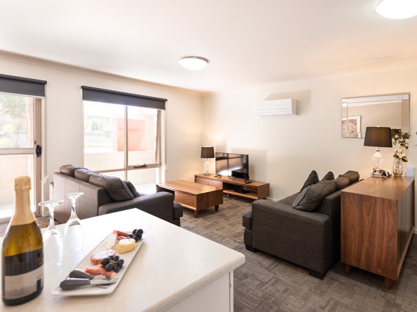 a look inside the living area at Quest Wagga Wagga