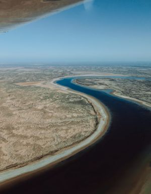 Oodnadatta Loop scenery from an airplane. (Credit: South Australian Tourism Commission)