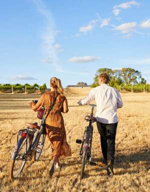 Cycling on Clare Valley, South Australia, Australia.