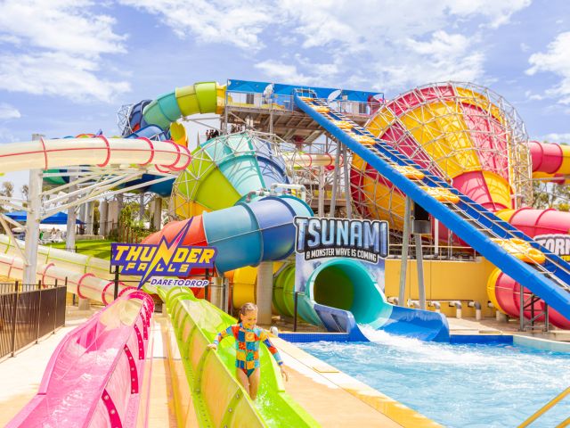 huge slides at Adventure Park Geelong