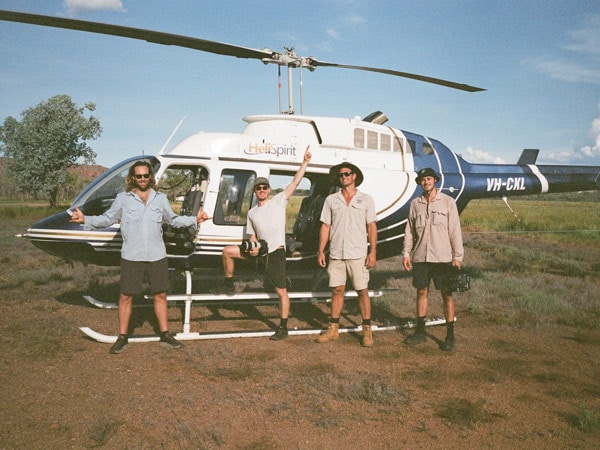 Saltywings duo with a helicopter, WA