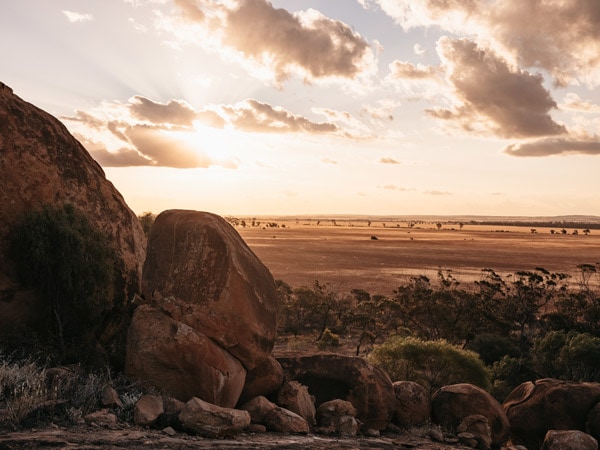 Landscape views of Eaglestone Rock, Western Australia