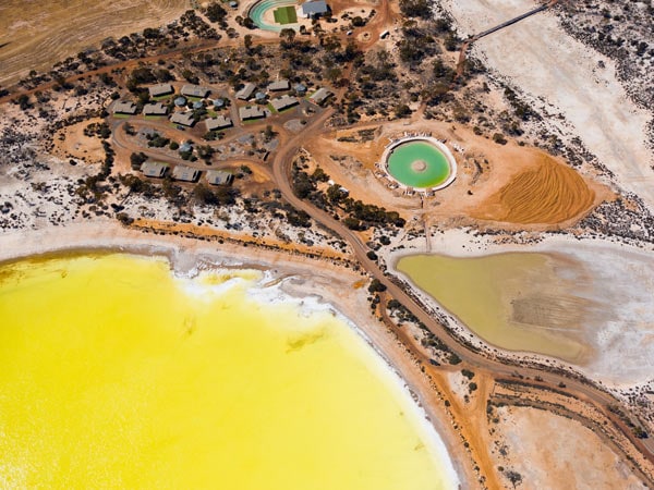 Aerial shot of Lake Magic, Western Australia