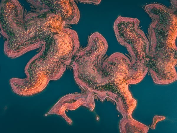 Top view of Lake Argyle, Kimberley, Western Australia