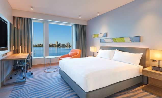River view Bedroom, Double Tree Waterfront Hotel, Western Australia