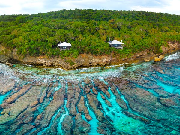 An aerial shot of Swell Lodge
