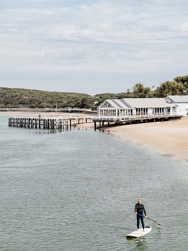 Paddle boarding at the Barwon River, Geelong, VIC, Australia