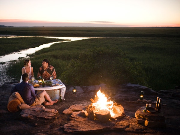 A couple enjoying a tour with Davidson's Arnhemland safaris (Image: Tourism Australia and James Fisher)