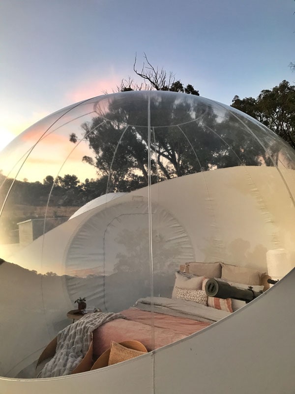 Closeup of Mirumiru bubbletents