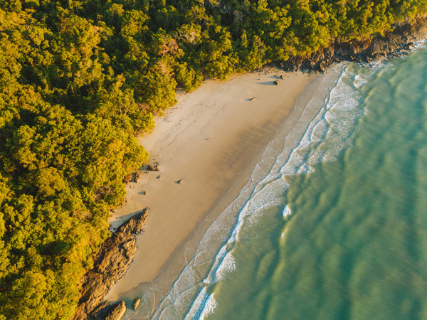 an aerial view of Noah Beach, Daintree