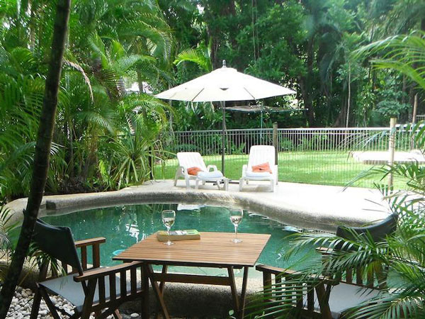 the pool area at Daintree Village Hideaway