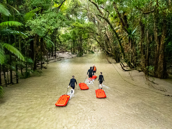the River Drift Experience peacefully floating down the Mossman River, Back Country Bliss’ Mossman Gorge Adventure Day