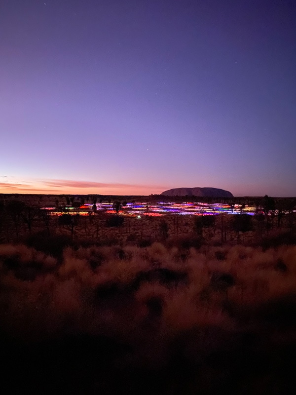 Field of Lights at sunrise at Uluru