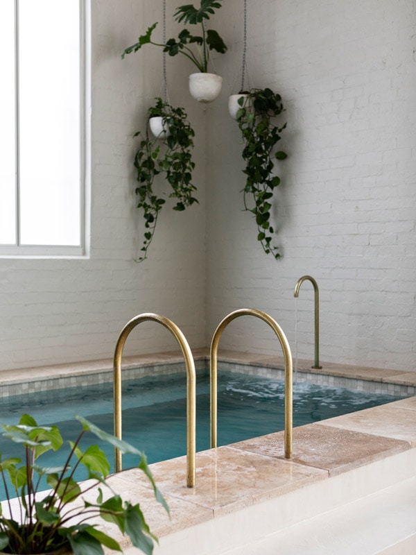 Pool at Sense of Self with draping plants above. (Image: Martina Gemmola)