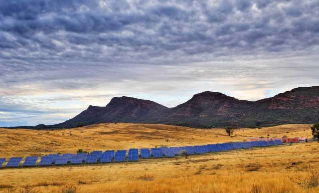 Solar panels in Flinders Ranges National Park SA