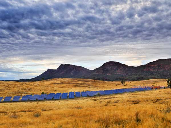 Solar panels in Flinders Ranges National Park SA