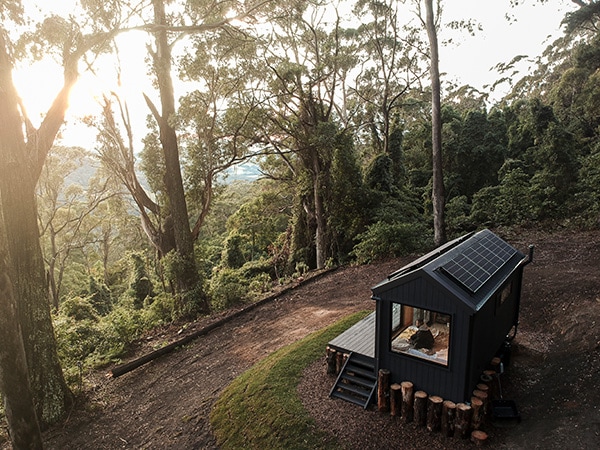 An off-grid stay at a tiny cabin