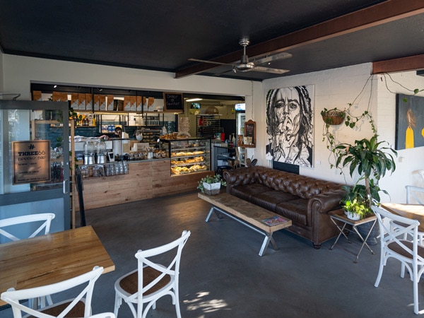 the cafe interior of Cafe Three66