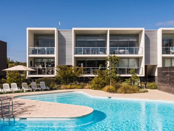the bedroom pool apartment at Coast Resort Merimbula