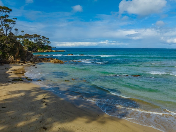 a scenic view of Denhams Beach, Batemans Bay