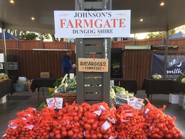 fresh tomatoes at the Johnson's Farmgate stall in Gosford City Market