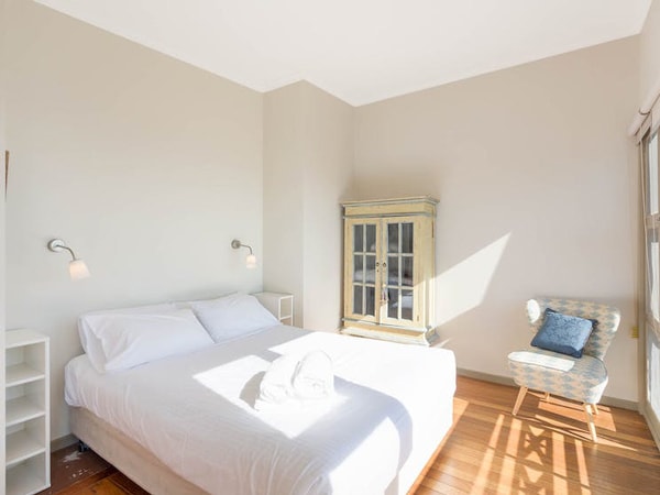 the bedroom at The Love Shack, Merimbula