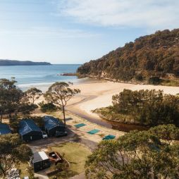 Aerial view of NRMA Ocean Beach Holiday Park