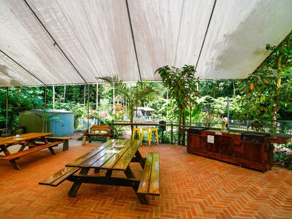 Safari Lodge BBQ area by pool. (Image: Safari Lodge)