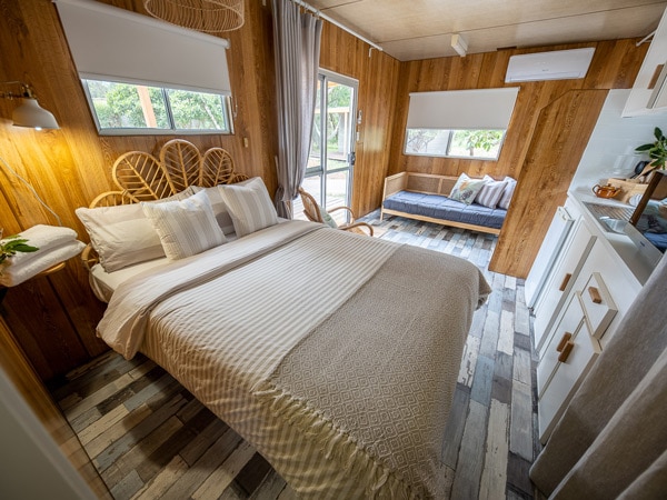 the bedroom at Tathra Beach Eco Camp, Merimbula