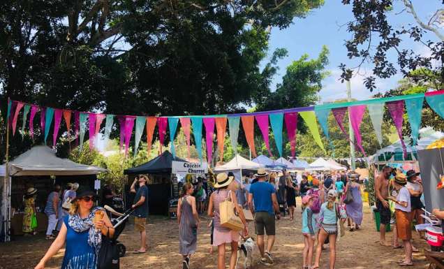 The main path at the Avoca Beach Markets in Central Coast, Australia