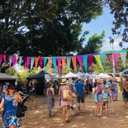 The main path at the Avoca Beach Markets in Central Coast, Australia