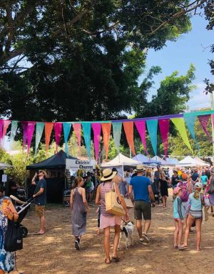 The main path at the Avoca Beach Markets in Central Coast, Australia