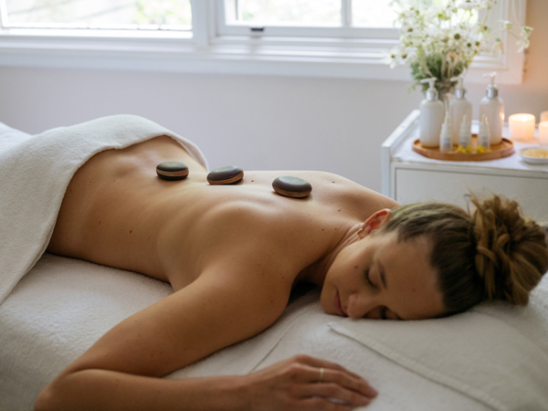 a woman relaxing at the Bells Day Spa
