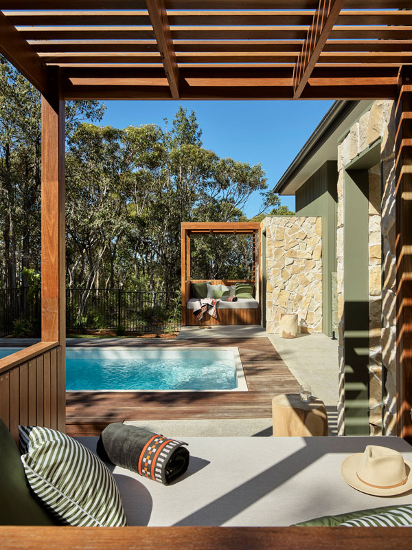 the pool deck at Bells at Killcare